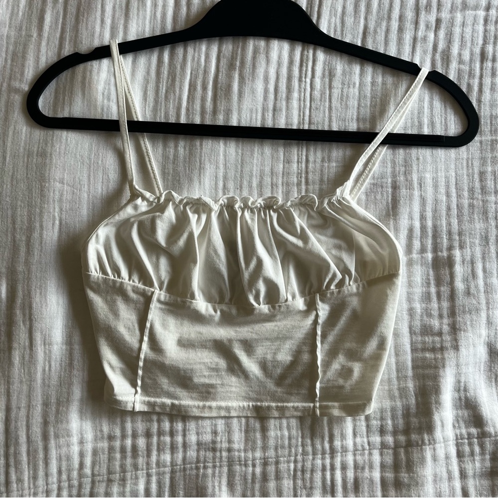 Princess Polly white ruched tank
